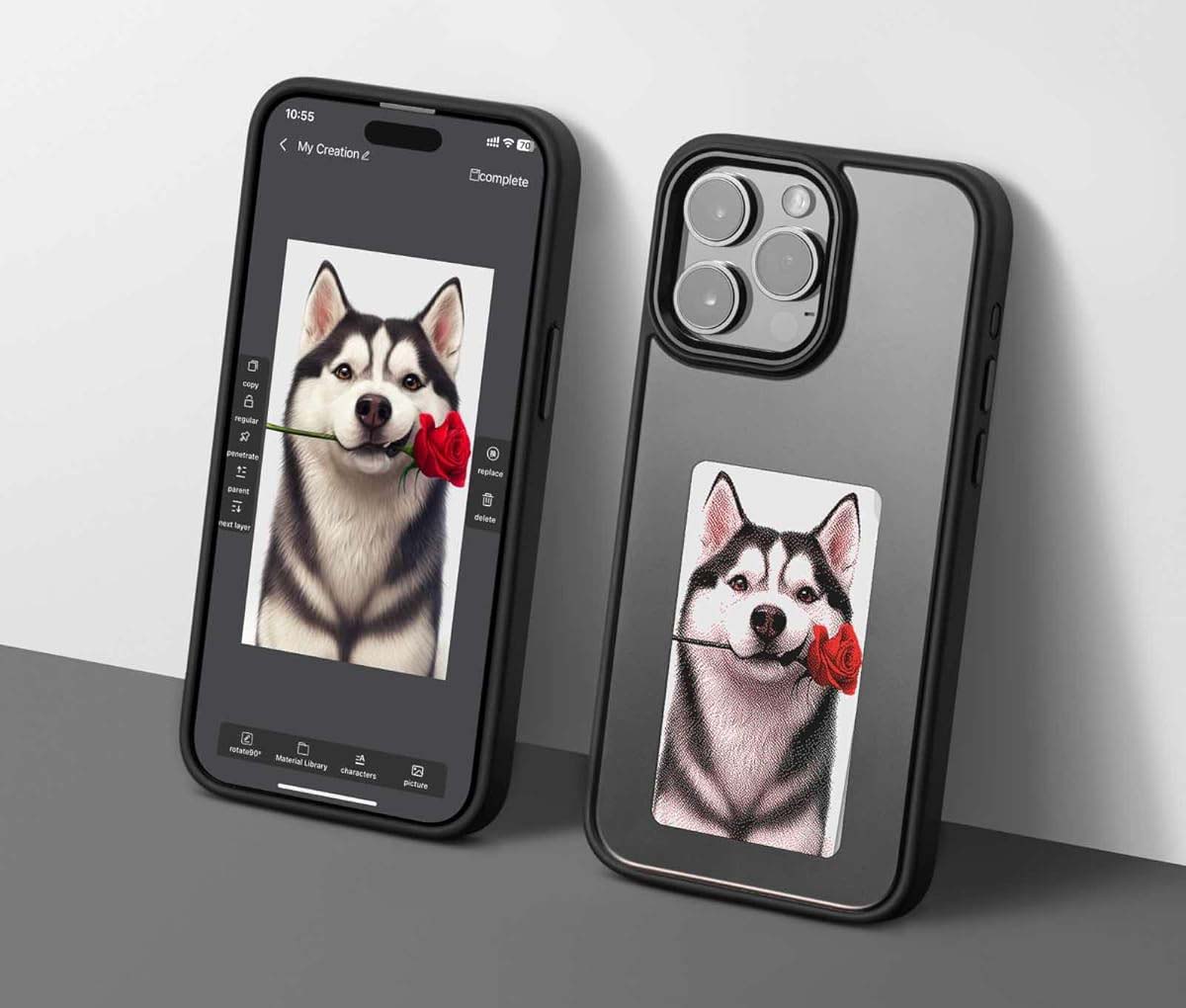 Replace the pattern on the e ink screen phone case in the APP