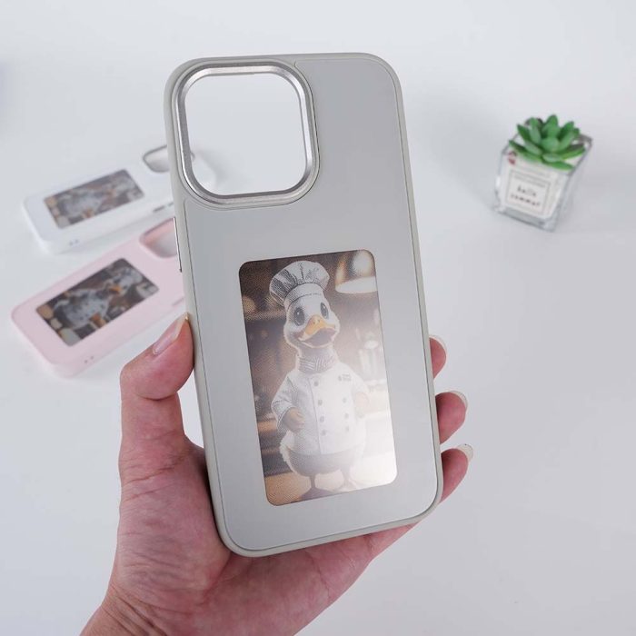 Color e ink phone case with frosted texture