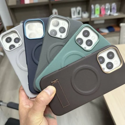 Plain Leather invisible Holder Phone Case