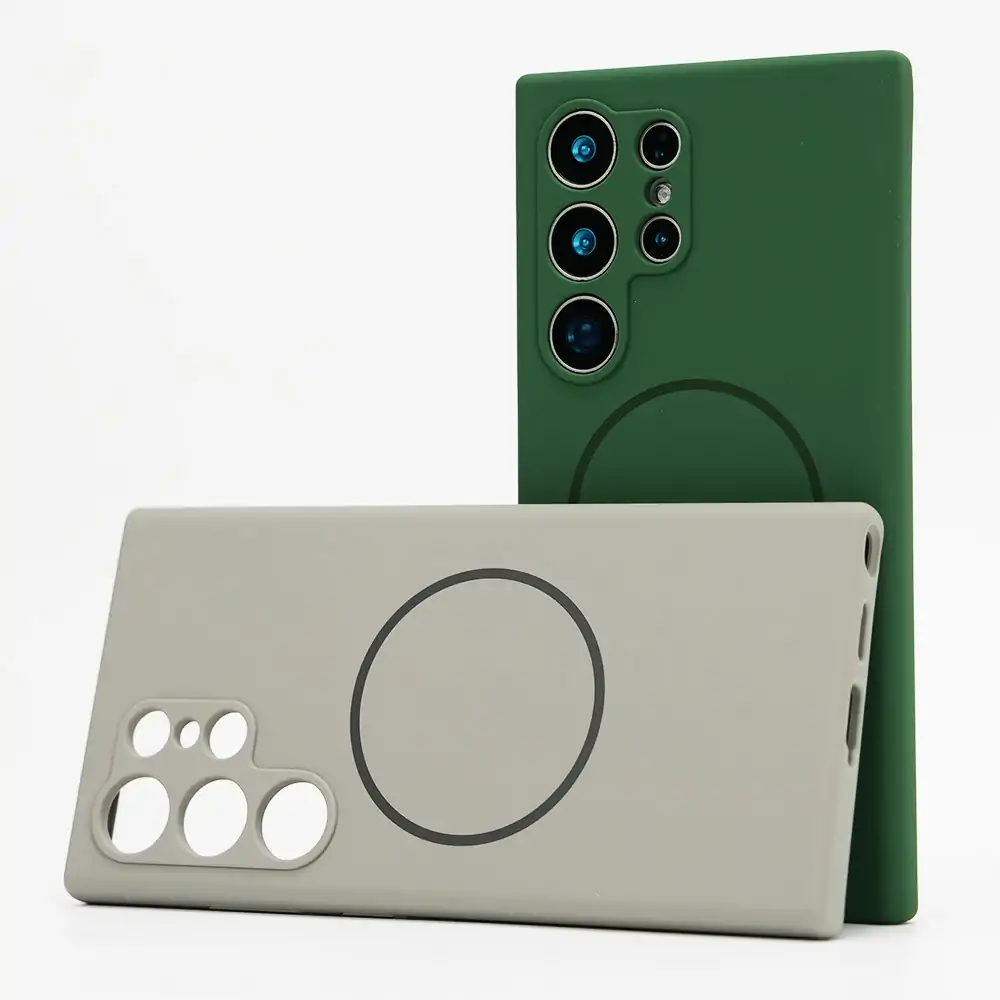 Silicone android phone case with printed magnetic ring design