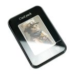 The back panel of the ink wallet being displayed is reflective, very fashionable and high-end
