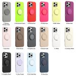 Bulk color options of liquid silicone cell phone case with holder and 360° rotating stand