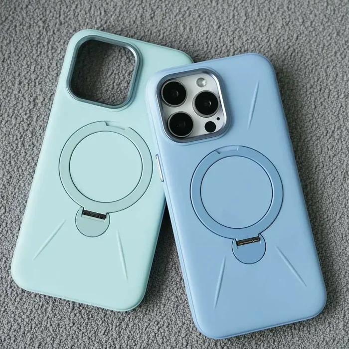 Phone case holder bracket phone case for iPhone 13–17 in pastel silicone