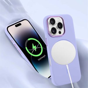 Silicone magnetic phone case for iPhone 12-16 series