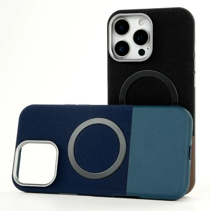 Cactus Pattern Leather Phone Case with Magnetic Ring